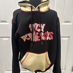 PRIME DENIMZ STAY DANGEROUS MENS Black and Cream Graphic Hoodie 
SIZE S